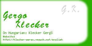 gergo klecker business card